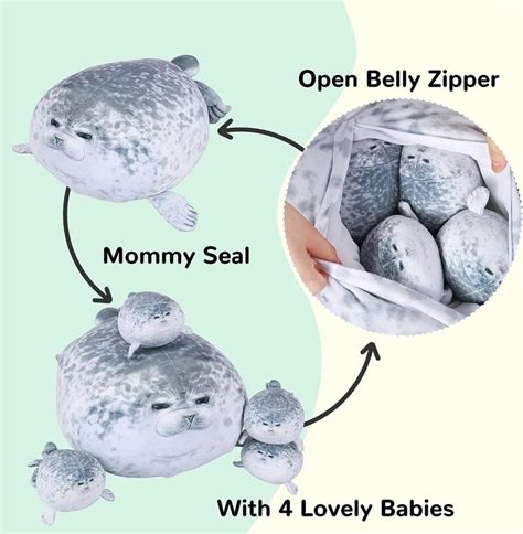 cute seal plush|seal plush with babies.